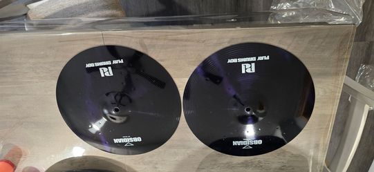 7-Piece Black Alloy Cymbal Set, Drum Cymbal Pack, 20" Ride, 16" Holed Crash, 18" China, 16" Crash, 14" Hi-Hats, 8" Splash