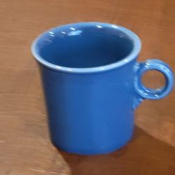 Fiesta Blue Ring Handle Mug Coffee Cup Fiestaware Homer Laughlin 3.5 
tall. Pre-owned, very good shape, no chips or cracks, please see photos 
for det