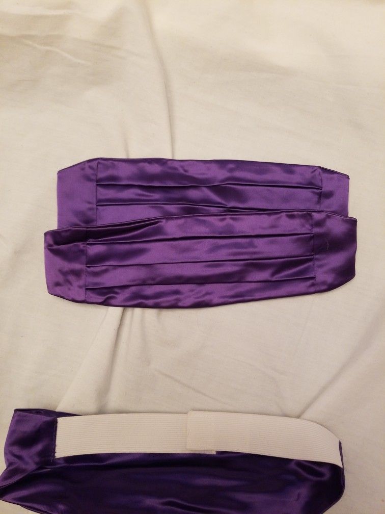 Boys Purple Velcro Cummerbund For Tuxedos And Suits