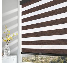 New Cordless Zebra Blinds for Windows Pull Down Roller Window Shades 33" W X 72" H