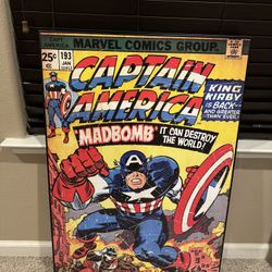 Captain America Comic Book Wall Art