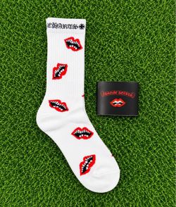White Chrome Heart Socks