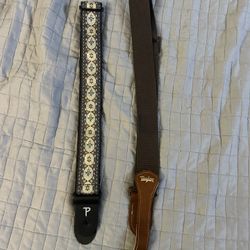 Two Guitar Straps Taylor Acoustic Strap and Pattern Strap Set