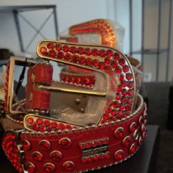 Red Studded Luxury Belt 