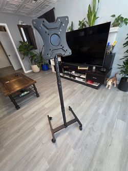 Rolling TV Stand, Height Adjustable, Fits 13–42 in TVs