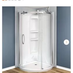 Baño de Acrílico Esquinado Redondo / Acrylic Corner Round Shower-