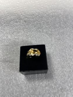 Gorgeous Woman 14 Yellow Over Solid Sterling Sliver Diamond Ring 2.5 Cute Citrine Size 7