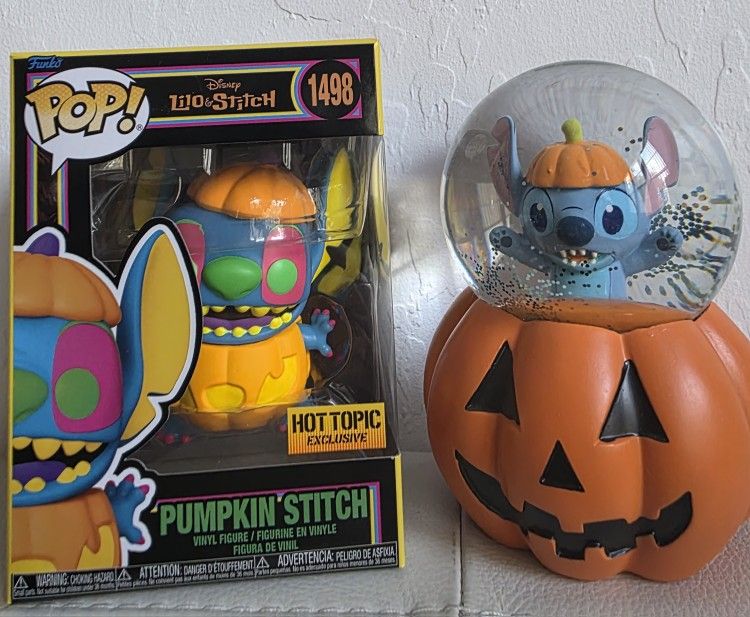 Funko Pop Disney Halloween Pumpkin Stitch & Snow Globe