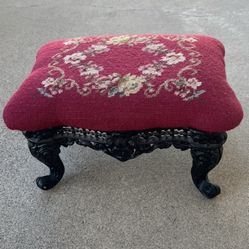 Vintage Needlepoint Foot Rest