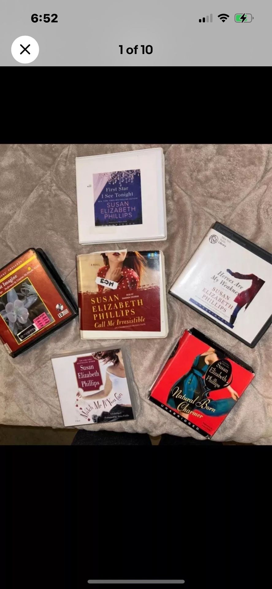 Books On CD Susan Elizabeth Phillips lot 6 Cd Novels 9-11 in each box great cond. Make Offer ?