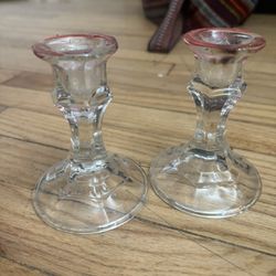 2 Glass Candle Holders