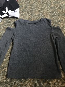 Grey ribbed crop top