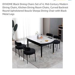 Set Of 4 Black Dining Chairs 