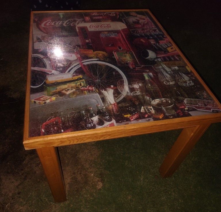 Coca Cola Wooden Puzzle Table