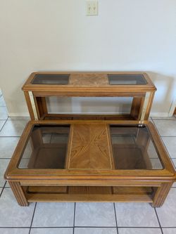 Coffee and sofa table w/glass