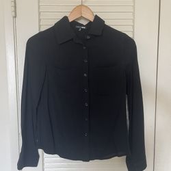 Women’s Button Up Black Top Long Sleeve