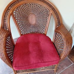 Pier 1 Imports Azteca Indoor Rattan Bamboo Armchair. 