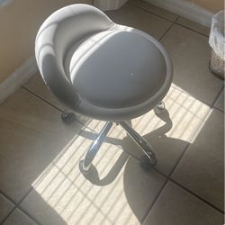 Backless White Office Chair 