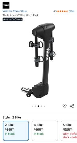 Used Thule Apex XT hanging hitch bicycle rack for 2 bikes