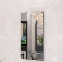 
TaiMei
12 in. x 24 in. Frameless Recessed or Surface-Mount Beveled Single Mirror Bathroom Medicine Cabinet