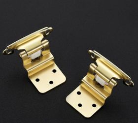 10pk(5 Pair) Gold Cabinet Door Hinges Self Closing 3/8" Inset