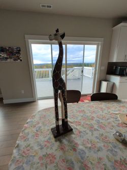 Wooden giraffe figurines - price for both