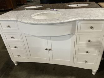 58” Single Vanity White Bathroom Sink Cabinet -G2630