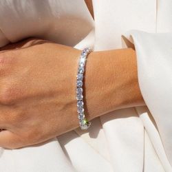 5mm Diamond Tennis Bracelet 7.5 Inches 100% Passes Diamond Tester 