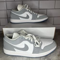 Nike Air Jordan 1 Low Wolf Grey Womens Grey & White Sports Sneaker DC0774-105