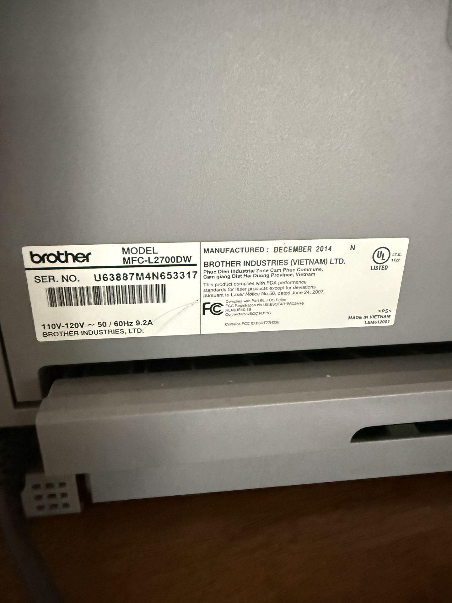 Brother MFC-L2700DW printer