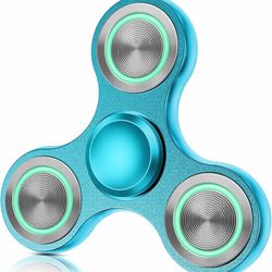 Glowing Fidget Spinner, Metal Silent Durable Light Up Fidgets Toys, 3-8 Min Spins Time, EDC ADHD Stress Anxiety Relieves Office Cool Desk Toy