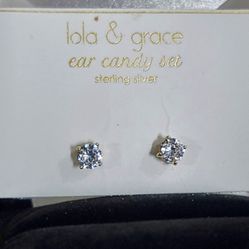 Sterling  Silver Lola And Grace Ear Candy Studs Earrings 