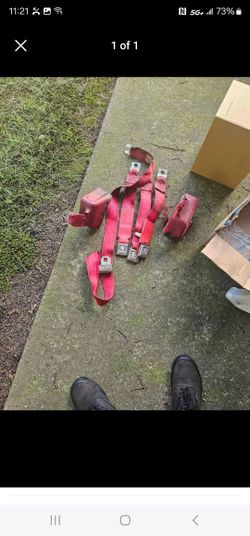 76 F-150 Lap Belts Seatbelts All 3 In Red