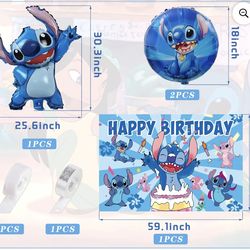 Lilo & Stitch backdrop and balloons party decorations