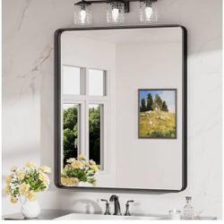 30”x36” Bathroom Vanity Mirrors for Over Sink - Rectangle Mirrors for Wall with Rounded Corners & Aluminum Frame, Tempered-Glass, Modern, Farmhouse, H