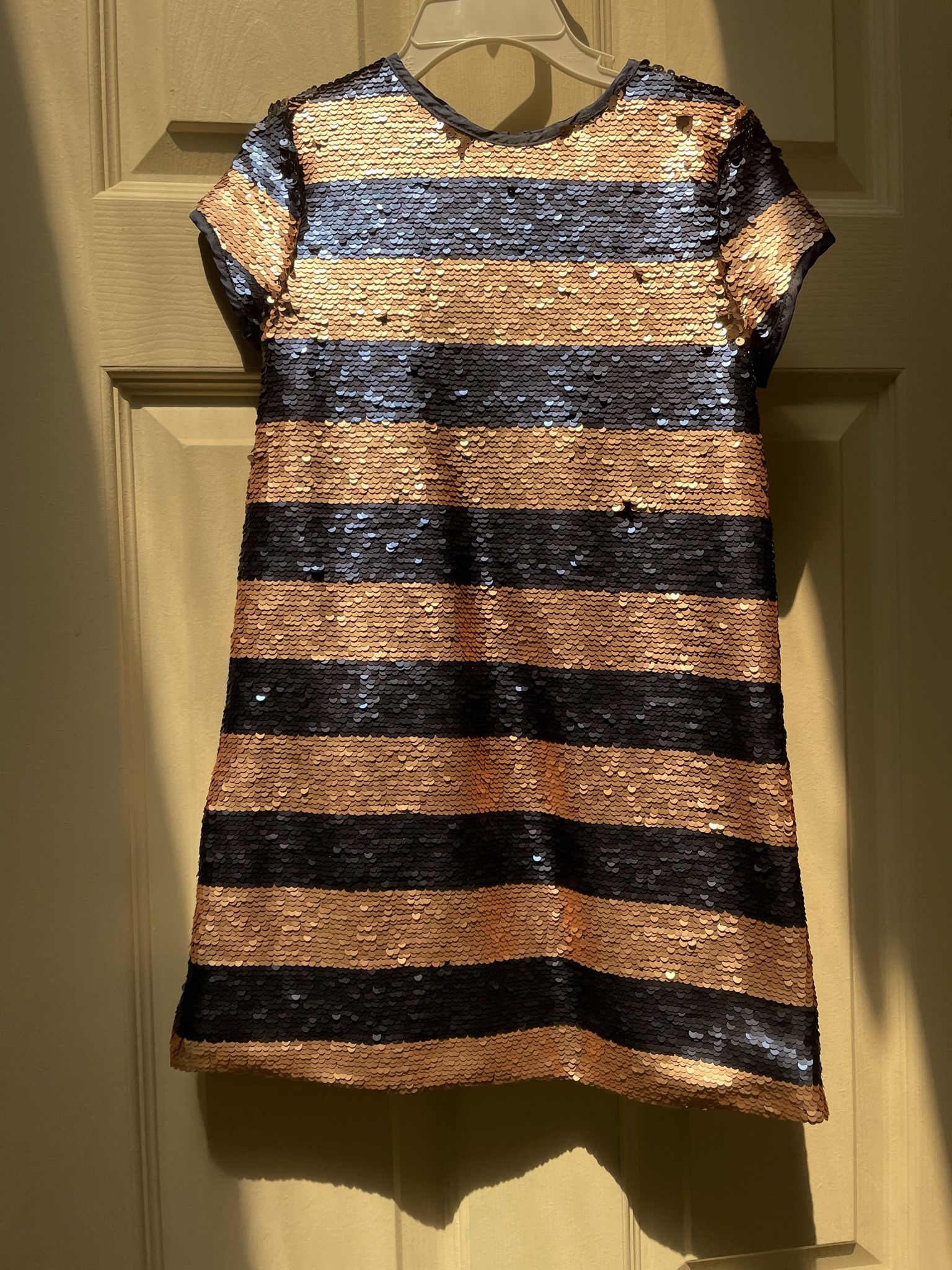 Size 5 cute sequins dress in blue & gold