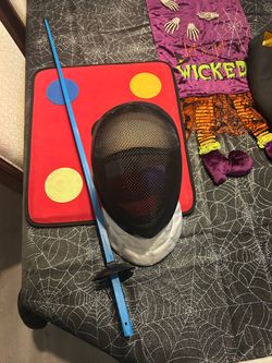 Fencing Helmet, Practice Sword, & Target Kids