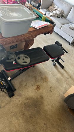 Flat And Incline Bench With Set Of Dumbbells With 80lbs Worth Of Weight