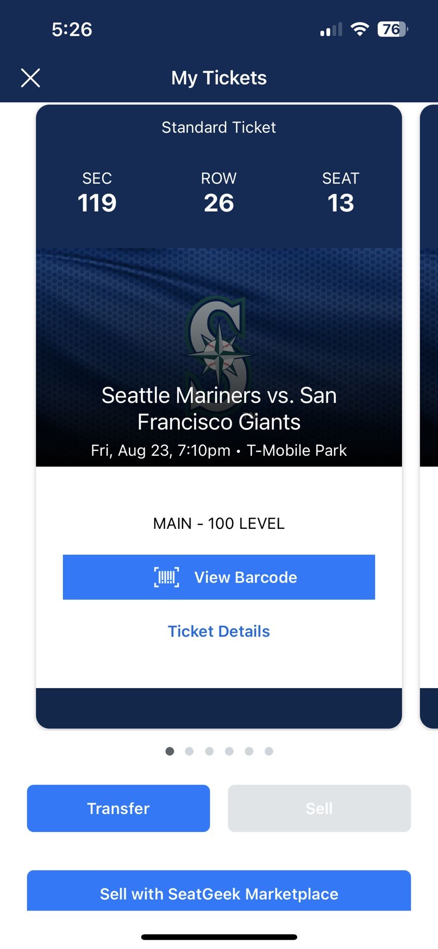 Seattle Mariners vs SF Giants