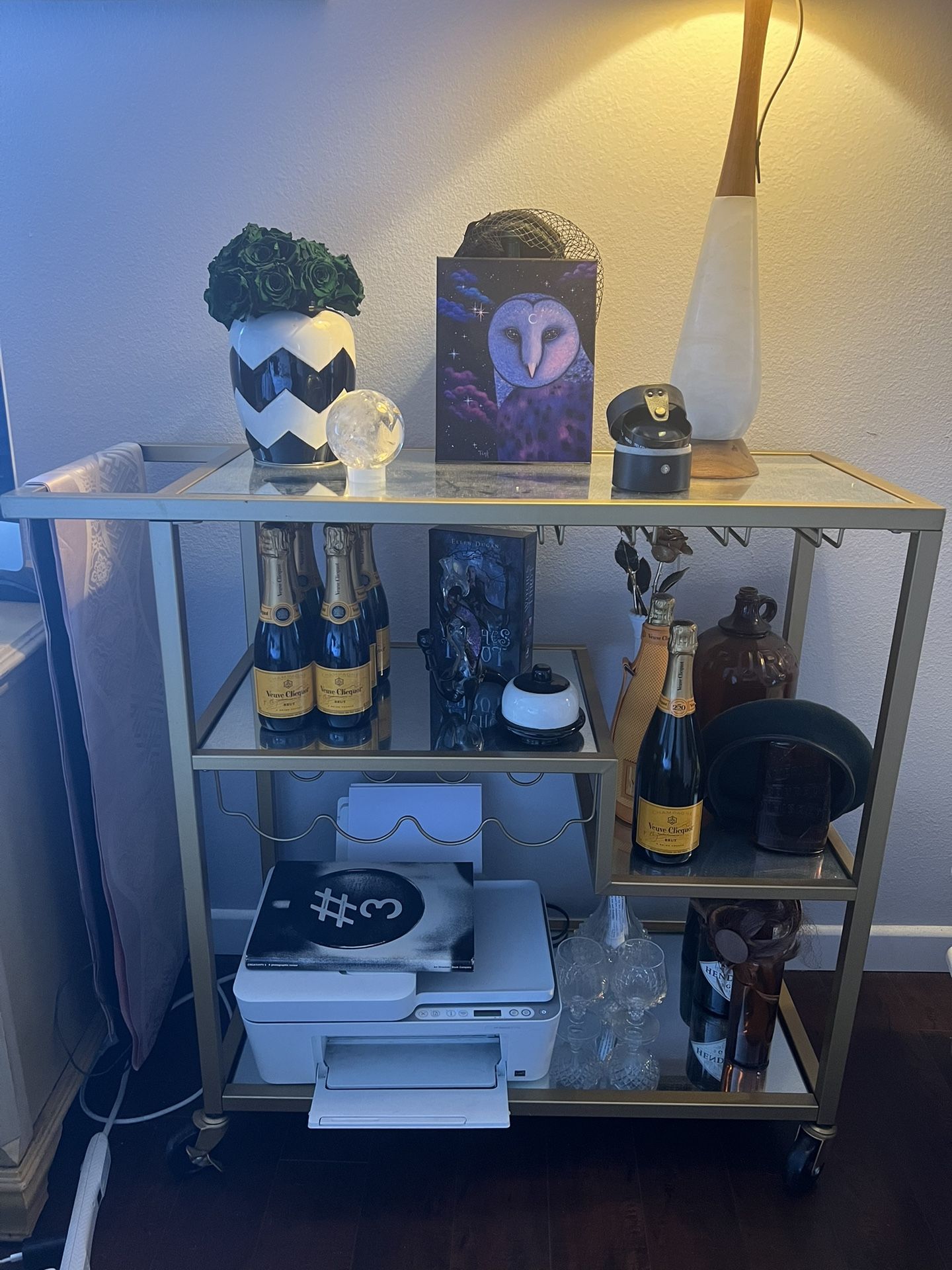 Gold And Mirror Bar Cart