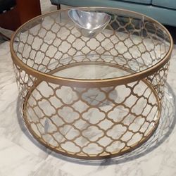 Gold Quatrefoil Coffee Table 