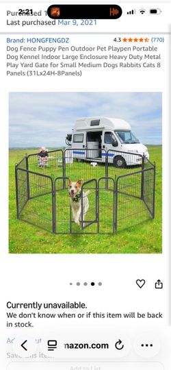 8 panels to dog pen fencing