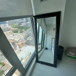 69x29 Full Length Standing Floor Mirror Leather Frame 