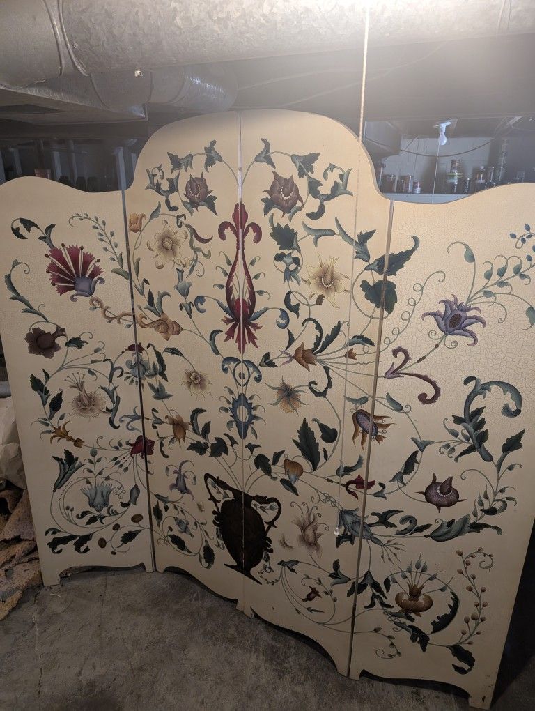 Room Divider Antique Hand Painted