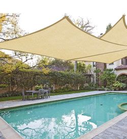 Outdoor Waterproof Sun Shade Sail Opaque Privacy Protection Canopy for Patio, Garden, Backyard Lawn