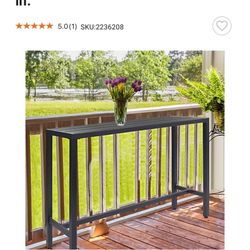 Veikous Outdoor Bar Table Patio Table Rectangular Pub Height Dining Table with Metal Frame