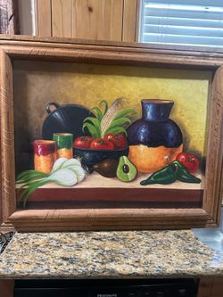Wood framed  painting