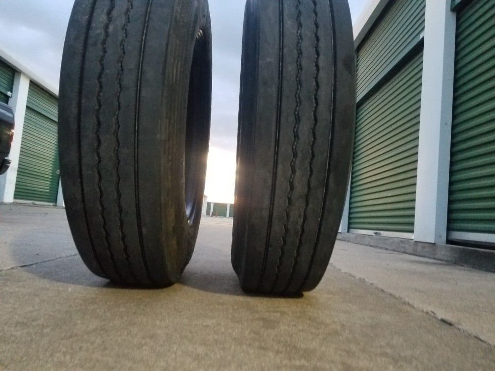 (2) 295/75 R22.5 Trailer Tires