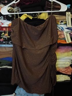 strapless glittery shirt