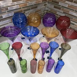 Mikasa wine , martini , liquor and shot glasses